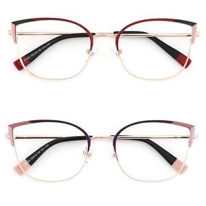Retro Cat Eye Vintage Women Round Eyewear Frames Female Optical Prescription Glasses For Sight Square Ladies Clear Fake Glasses