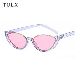 Retro Cat Eye Women Sunglasses  Brand Half Frame White Black Gradient Sun Glasses Men Hip Hop Shades UV400