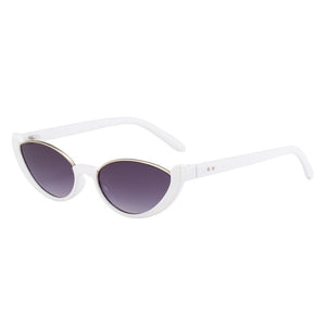 Retro Cat Eye Women Sunglasses  Brand Half Frame White Black Gradient Sun Glasses Men Hip Hop Shades UV400