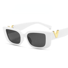 Load image into Gallery viewer, Retro Cat Eyt Frame Sunglasses Women  V Sun Glasses Men Rectangle Jelly Sunglasses with Metal Hinges UV400
