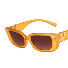 Load image into Gallery viewer, Retro Cat Eyt Frame Sunglasses Women  V Sun Glasses Men Rectangle Jelly Sunglasses with Metal Hinges UV400