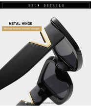 Load image into Gallery viewer, Retro Cat eyt Frame Sunglasses Women 2023  V Sun Glasses Men Rectangle Jelly Sunglasses with Metal Hinges UV400