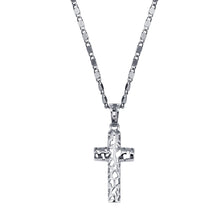 Carica l&#39;immagine nel visualizzatore di Gallery, Retro Christian Jesus Single Titanium Scripture Cross Necklace Stainless Steel Black Prayer Choker Cross Pendants For Men Colar