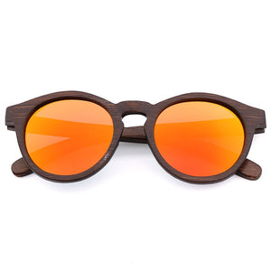 Retro Circle Glasses Sunglasses Women Polarized Vintage  Bamboo Wooden Sunglasses Men Driving Gafas De Sol
