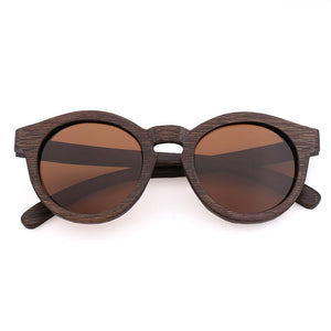 Retro Circle Glasses Sunglasses Women Polarized Vintage  Bamboo Wooden Sunglasses Men Driving Gafas De Sol