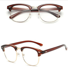 Load image into Gallery viewer, Retro Classic Clear Lens Nerd Frames Glasses Men Women Eyeglasses Vintage Half Metal Eyewear Frame  Designed