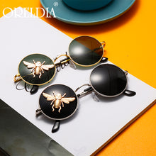 Load image into Gallery viewer, Retro Classic Round Sunglasses Male Brand Designer Little Bee Sunglasses Lady Metal Frame Black Lens Glasses UV400