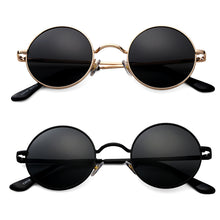 Load image into Gallery viewer, Retro Classic Small Round Polarized Sunglasses Men Brand Designer Sun Glasses Women Metal Frame Black Lens Eyewear Driving UV400