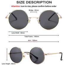 Load image into Gallery viewer, Retro Classic Small Round Polarized Sunglasses Men Brand Designer Sun Glasses Women Metal Frame Black Lens Eyewear Driving UV400