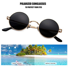 Load image into Gallery viewer, Retro Classic Small Round Polarized Sunglasses Men Brand Designer Sun Glasses Women Metal Frame Black Lens Eyewear Driving UV400
