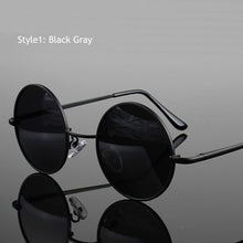 Load image into Gallery viewer, Retro Classic Vintage Round Polarized Sunglasses Men Brand Designer Sun Glasses Women Metal Frame Black Lens Eyewear Driving