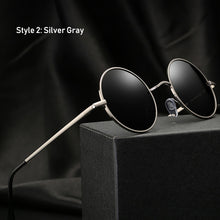 Load image into Gallery viewer, Retro Classic Vintage Round Polarized Sunglasses Men Brand Designer Sun Glasses Women Metal Frame Black Lens Eyewear Driving