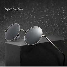 Load image into Gallery viewer, Retro Classic Vintage Round Polarized Sunglasses Men Brand Designer Sun Glasses Women Metal Frame Black Lens Eyewear Driving