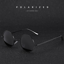 Load image into Gallery viewer, Retro Classic Vintage Round Polarized Sunglasses Men Brand Designer Sun Glasses Women Metal Frame Black Lens Eyewear Driving