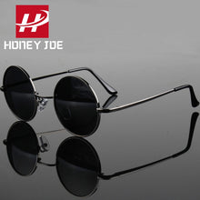 Load image into Gallery viewer, Retro Classic Vintage Round Polarized Sunglasses Men Sun Glasses Women Metal Frame Black lens Driving Fishing Eyewear UV400