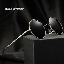 Load image into Gallery viewer, Retro Classic Vintage Round Polarized Sunglasses Men Sun Glasses Women Metal Frame Black lens Driving Fishing Eyewear UV400