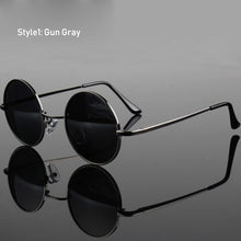Load image into Gallery viewer, Retro Classic Vintage Round Polarized Sunglasses Men Sun Glasses Women Metal Frame Black lens Driving Fishing Eyewear UV400