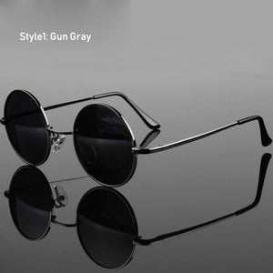 Retro Classic Vintage Round Polarized Sunglasses Men Sun Glasses Women Metal Frame Black lens Driving Fishing Eyewear UV400