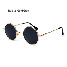 Load image into Gallery viewer, Retro Classic Vintage Round Polarized Sunglasses Men Sun Glasses Women Metal Frame Black lens Driving Fishing Eyewear UV400