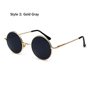 Retro Classic Vintage Round Polarized Sunglasses Men Sun Glasses Women Metal Frame Black lens Driving Fishing Eyewear UV400