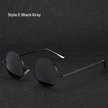 Load image into Gallery viewer, Retro Classic Vintage Round Polarized Sunglasses Men Sun Glasses Women Metal Frame Black lens Driving Fishing Eyewear UV400