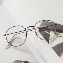 Load image into Gallery viewer, Retro Designer Metal Zero Diopter Eyewear Upscale Round Glasses Frame Optical Plain Myopia Frame