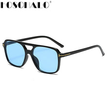 Load image into Gallery viewer, Retro Double Bridges Women Pilot Sunglasses Tea Gray Gradient Eyewear Shades UV400 Men Outdoor Driving Sun Glasses