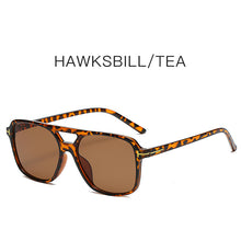 Load image into Gallery viewer, Retro Double Bridges Women Pilot Sunglasses Tea Gray Gradient Eyewear Shades UV400 Men Outdoor Driving Sun Glasses