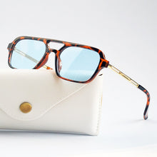 Load image into Gallery viewer, Retro Double Bridges Women Sunglasses Brand Designer Eyewear Trending Hollow Leopard Blue Sun Glasses Men Women Shades