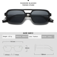 Load image into Gallery viewer, Retro Double Bridges Women Sunglasses Brand Designer Eyewear Trending Hollow Leopard Blue Sun Glasses Men Women Shades