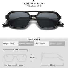 Load image into Gallery viewer, Retro Double Bridges Women Sunglasses Brand Designer Eyewear Trending Hollow Leopard Blue Sun Glasses Men Women Shades