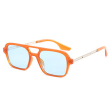 Load image into Gallery viewer, Retro Double Bridges Women Sunglasses Pink Gradient Eyewear Trending Hollow Leopard Blue Sun Glasses Men Shades