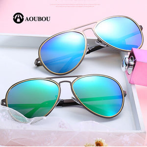 Retro Double ring Polarized Coating Metal Men Glasses Women Occhiali Da Sole Gafas Mujer Lunettes De Soleil Pour Hommes AB940