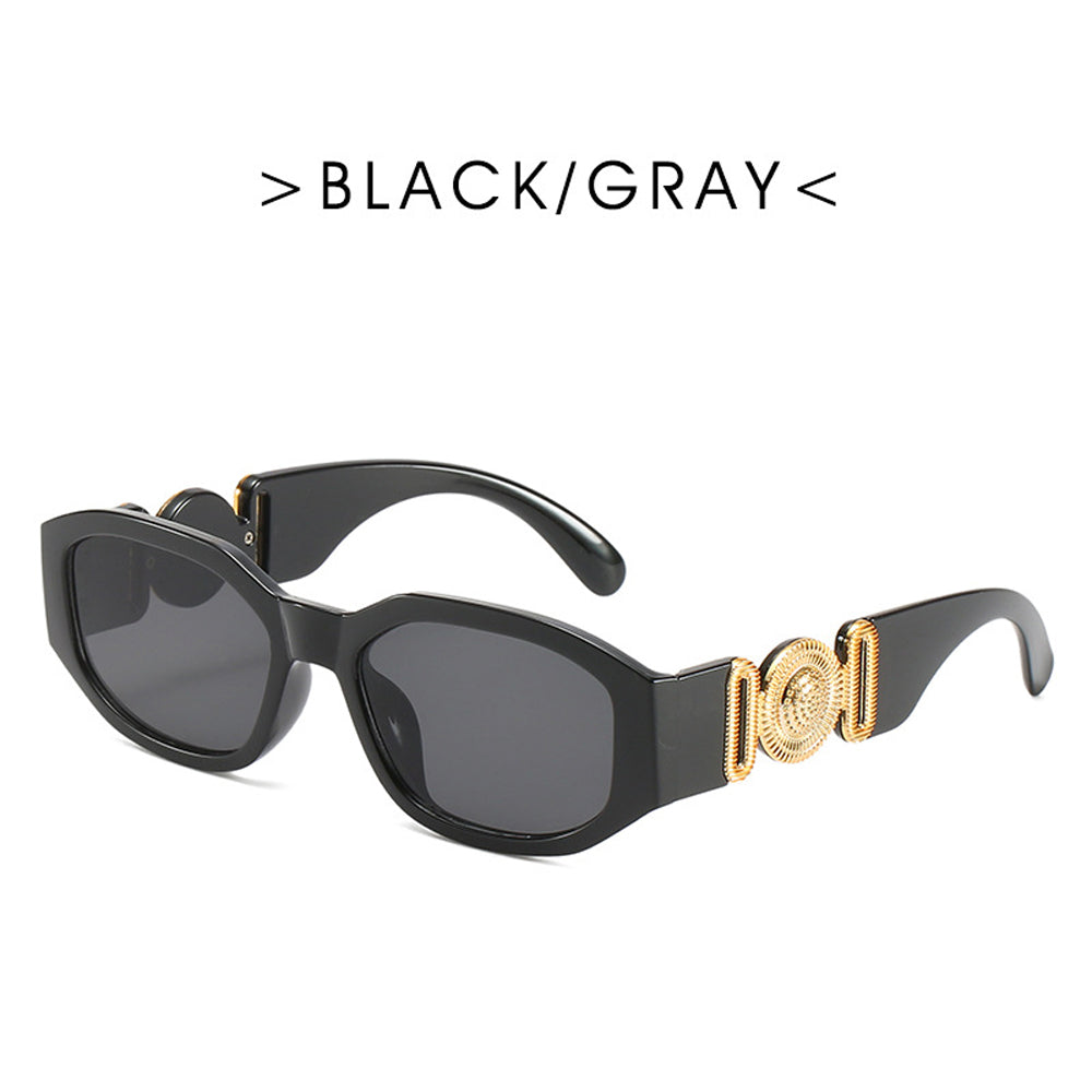 Retro European and American Women's Sunglasses Korean Sunglasses Cool Male Stars Same Style Personality Box Metal High