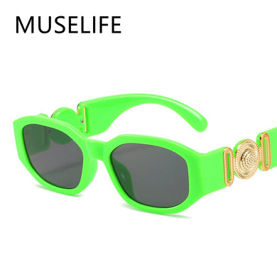 Retro European and American Women's Sunglasses Korean Sunglasses Cool Male Stars Same Style Personality Box Metal High