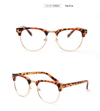 Load image into Gallery viewer, Retro Eyes Glasses Metal Half Frame Ultra Light Vintage Myopia Eyeglasses Frame Plain Lens Oculos De Grau Femininos Oculos