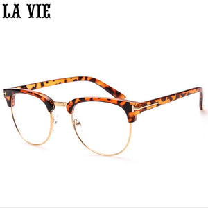 Retro Eyes Glasses Metal Half Frame Ultra Light Vintage Myopia Eyeglasses Frame Plain Lens Oculos De Grau Femininos Oculos