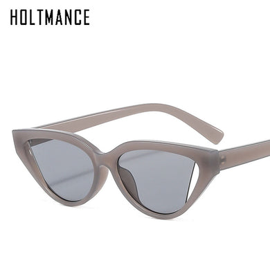 Retro Cat Eye Small Frame Sunglasses Personality Ocean Film Hip Hop Shade Glasses Women Mirror UV400 Gafas De Sol Mujer
