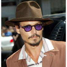 Carica l&#39;immagine nel visualizzatore di Gallery, Occhiali da sole rotondi stile Johnny Depp retrò da uomo con lenti trasparenti colorate Design del marchio Party Show Occhiali da sole da donna Oculos De Sol 