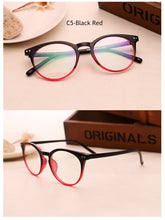 Load image into Gallery viewer, Retro Unisex Glass Frame for Men Women Black Eyeglass Frame Vintage Oval Clear Lens Glasses Optical Spectacle Nerd Party