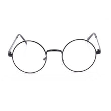 Load image into Gallery viewer, Retro Unisex Round Spectacle Frame Eyeglasses Decorative Glasses Large Round Transparent Lens Glasses Metal Eyeglass