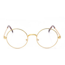 Load image into Gallery viewer, Retro Unisex Round Spectacle Frame Eyeglasses Decorative Glasses Large Round Transparent Lens Glasses Metal Eyeglass