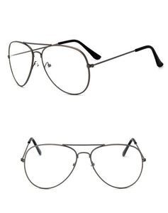 Retro  Vintage Clear lens Glasses Men Women Metal Frame Unisex Big Oval Party Eyewear Pilot Aviation Geek Eye Glass Frame