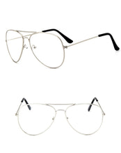 Load image into Gallery viewer, Retro  Vintage Clear lens Glasses Men Women Metal Frame Unisex Big Oval Party Eyewear Pilot Aviation Geek Eye Glass Frame
