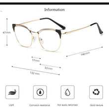 Load image into Gallery viewer, Retro Female Cat Eyes Metal Alloy Optical Glasses Frames for Myopia &amp;Presbyopia ,Women Prescription Eyeglasses Glass Frame F0217