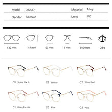 Carica l&#39;immagine nel visualizzatore di Gallery, Retro Female Cat Eyes Metal Alloy Optical Glasses Frames for Myopia &amp;Presbyopia ,Women Prescription Eyeglasses Glass Frame F0217