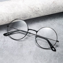 Load image into Gallery viewer, Retro Frame Round Glasses Metal Optical Eyeglasses Frame Vintage Clear Transparent Small Frame Unisex Eyewear