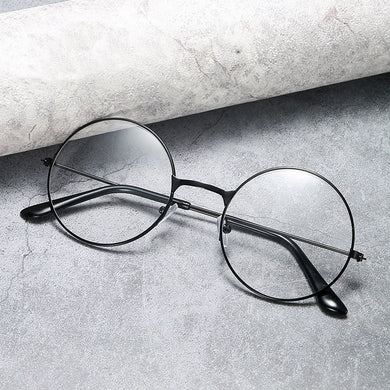 Retro Frame Round Glasses Metal Optical Eyeglasses Frame Vintage Clear Transparent Small Frame Unisex Eyewear