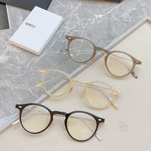 Carica l&#39;immagine nel visualizzatore di Gallery, Retro GENTLE Round Shape Eyeglasses Frame JOJO Men&#39;s Women&#39;s B Titanium Eyeglass Frames Myopia Prescription Transparent Glasses