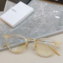 Carica l&#39;immagine nel visualizzatore di Gallery, Retro GENTLE Round Shape Eyeglasses Frame JOJO Men&#39;s Women&#39;s B Titanium Eyeglass Frames Myopia Prescription Transparent Glasses